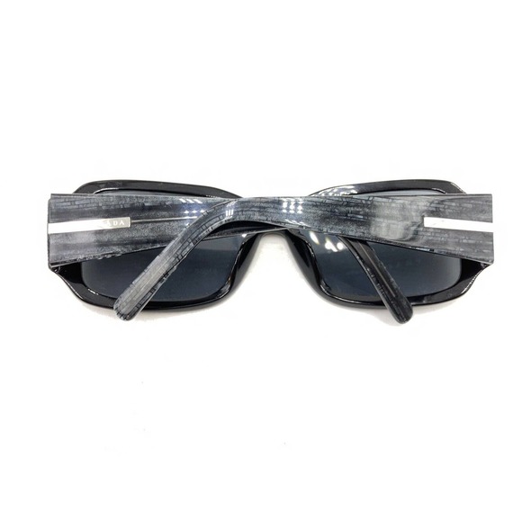 Prada SPR 14H 7BR-3M1 Charcoal Gray Rectangle Sunglasses Frames 57-16 130 Italy - Picture 11 of 12